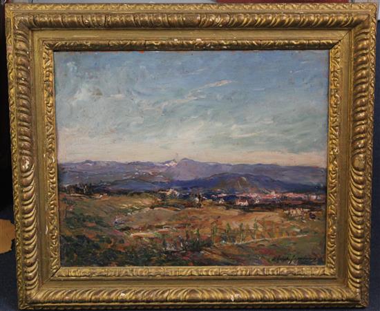 Alexander Jamieson (1873-1937) On the hills near San Gimignano, Tuscany, 15 x 18in.